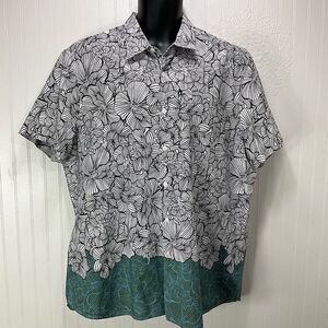PERRY ELLIS Short Sleeve Hawaiian print shirt